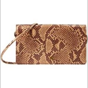 RACHEL ZOE AALIYAH SNAKESKIN PRINT CROSSBODY BAG BRONZE BROWN GOLD METALLIC